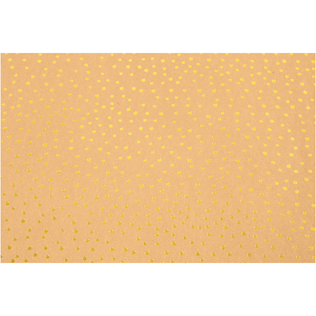 Faux Leather Paper, W: 50 cm, one coloured,foil, 350 g, light brown, gold, 1 m/ 1 roll [HOB-498958]