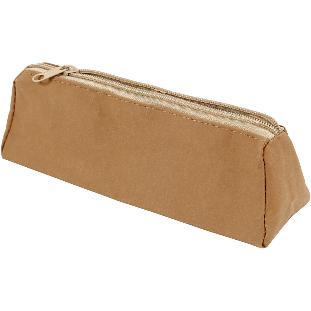Pencil case, size 20x7x7 cm, light brown, 1 pc [HOB-498960]