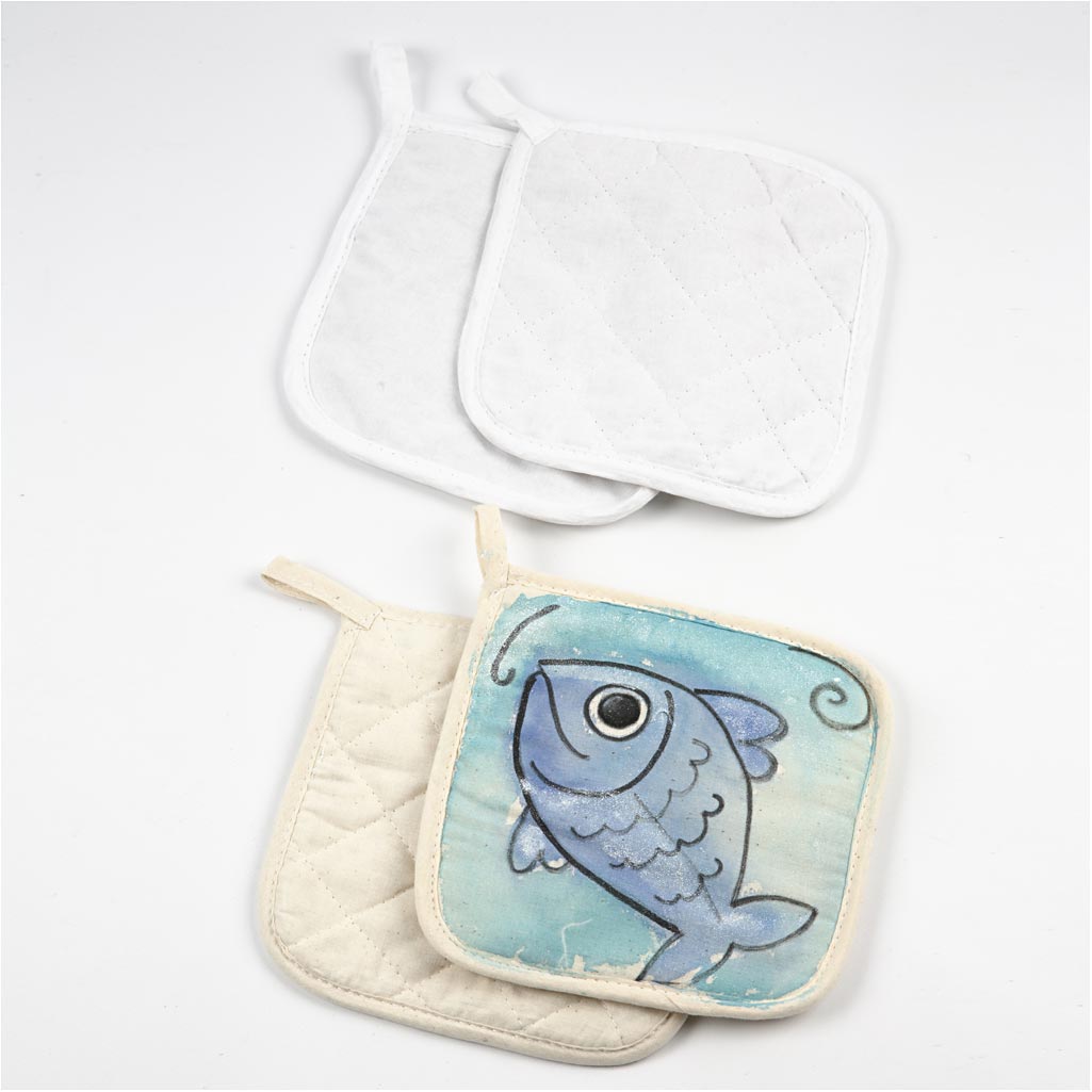 Pot Holders, size 20x20 cm, 115 g, light natural, 4 pc/ 1 pack [HOB-499111]