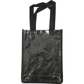 Bag with Plastic Front, size 30x23x7 cm, black, 1 pc [HOB-499310]
