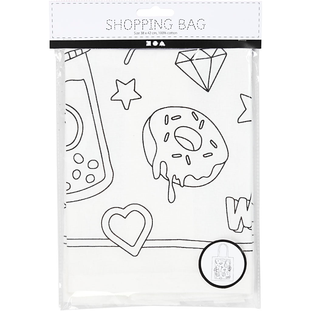 Tote bag, size 38x42 cm, 130 g, white, 1 pc [HOB-499908]