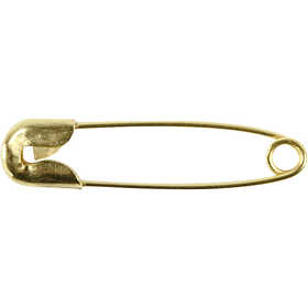 Safety Pins, L: 22 mm, thickness 0,6 mm, gold, 100 pc/ 1 pack [HOB-41136]