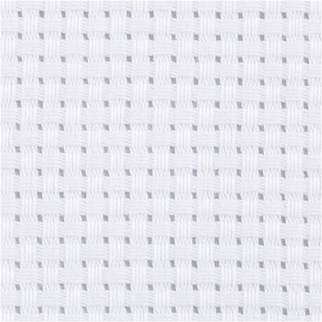 Aida Fabric, size 50x50 cm, 35 squares per 10cm , white, 1 pc [HOB-412634]