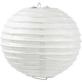 Rice paper lamp, Round, dia. 20 cm, white, 1 pc [HOB-500280]
