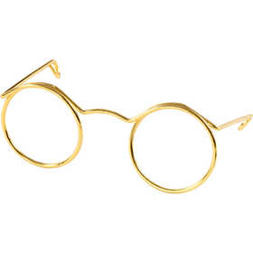Novelty Glasses, W: 50 mm, hole size 17 mm, gold, 10 pc/ 1 pack [HOB-500321]