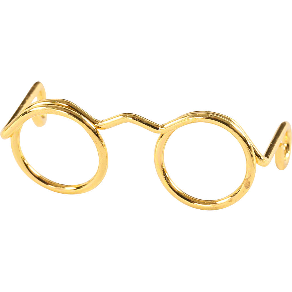 Novelty Glasses, W: 25 mm, gold, 10pc