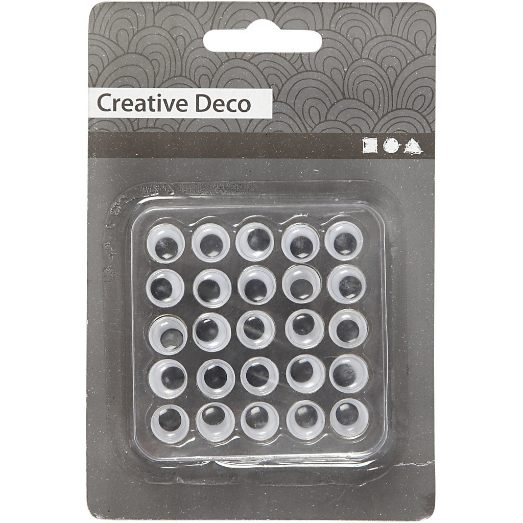 Wiggly Eyes, dia. 10 mm, 25 pc/ 1 pack [HOB-50103]