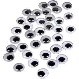 Wiggly Eyes, not sticky, dia. 10 mm, 1000 pc/ 1 pack [HOB-501101]