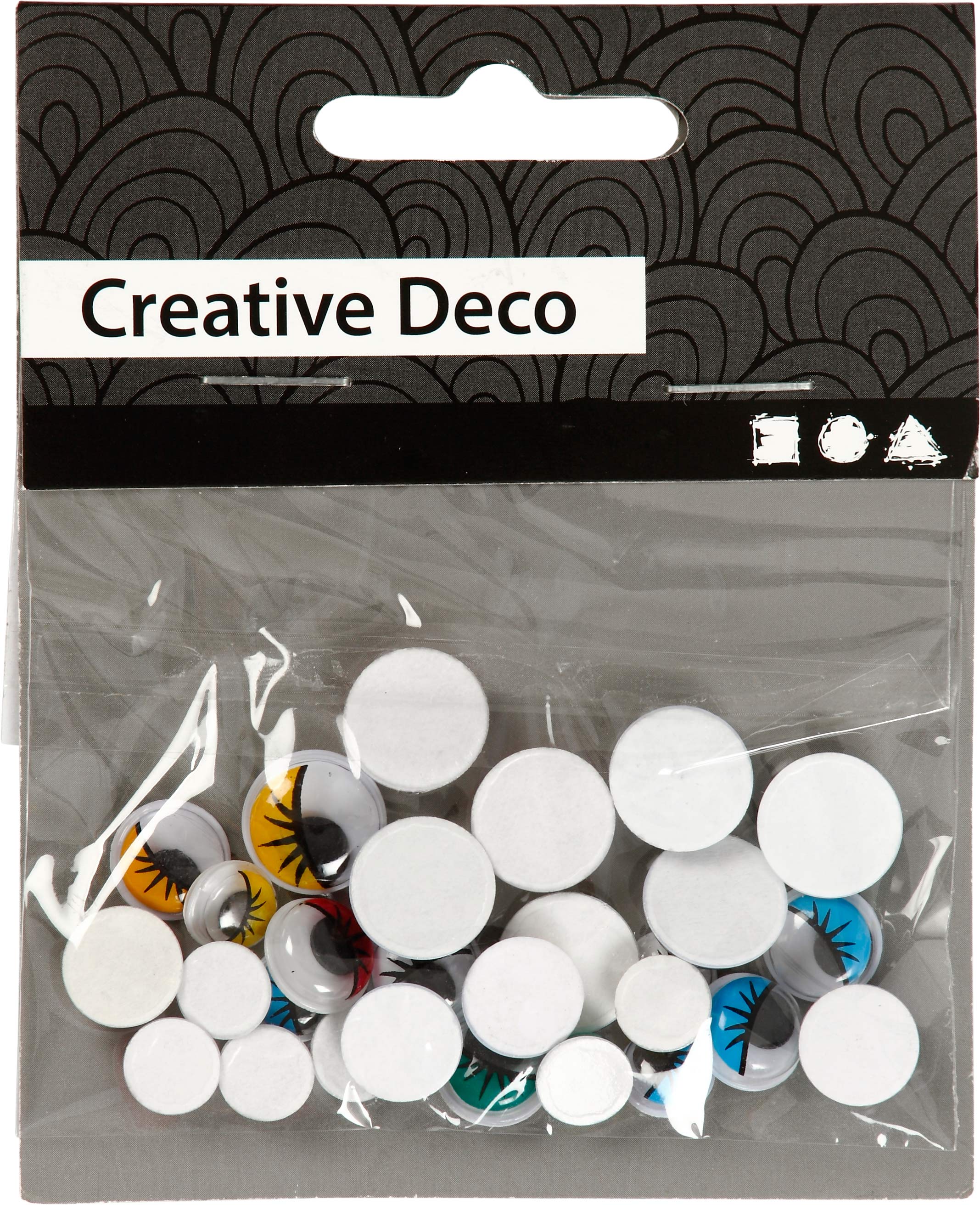 Googly Eyes, self-adhesive, dia. 8-12 mm, 30 asstd./ 1 pack [HOB-501182]