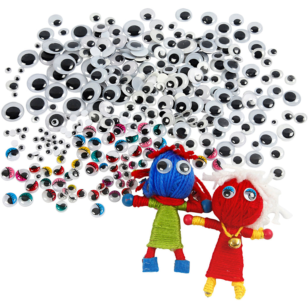 Wiggly Eyes, dia. 4-20 mm, 1700 pc