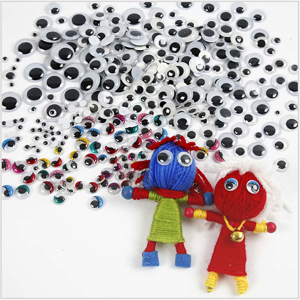 Wiggly Eyes, dia. 4-20 mm, 1700 pc/ 1 pack [HOB-50123]