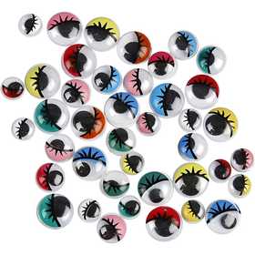Googly Eyes, not sticky, dia. 8-12 mm, 300 asstd./ 1 pack [HOB-50124]