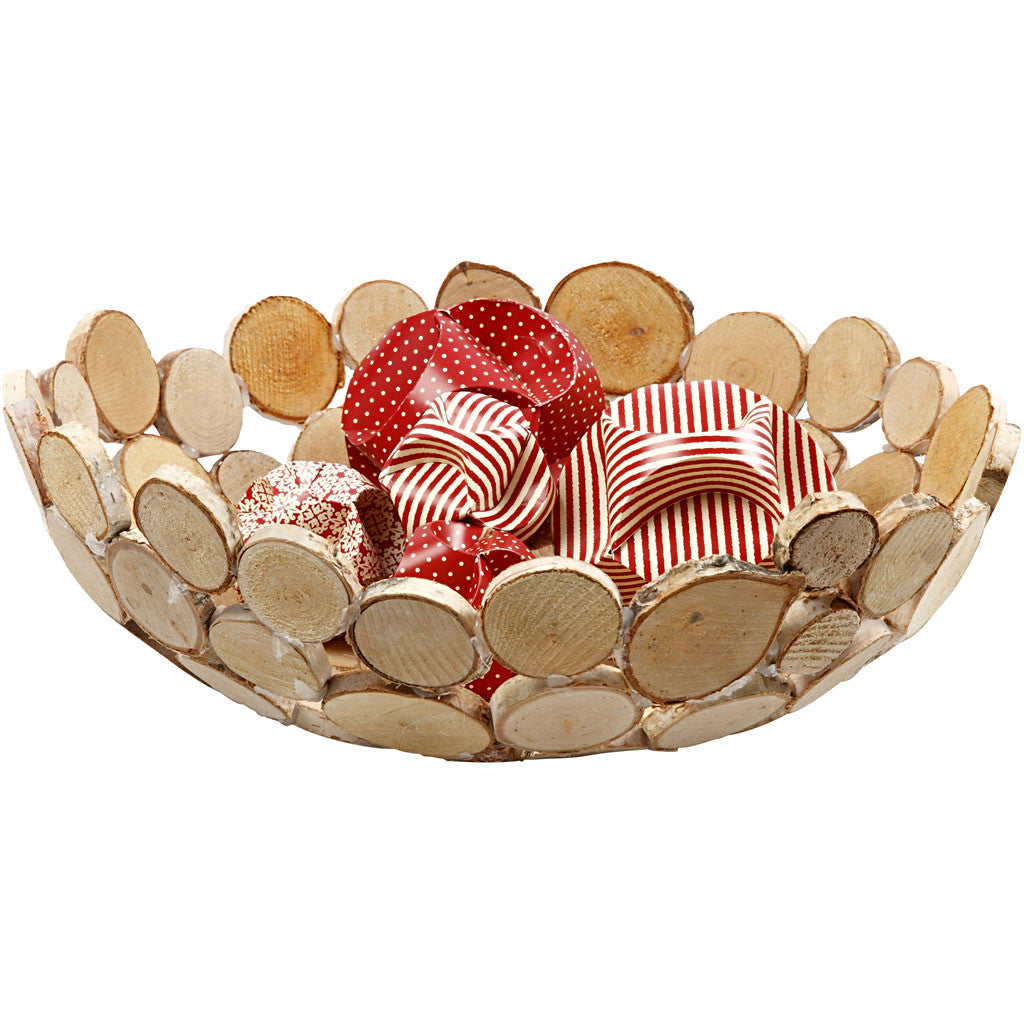 Wood Mix, dia. 25-45 mm, thickness 7 mm, ca. 140 pc, 600 g/ 1 pack [HOB-502210]