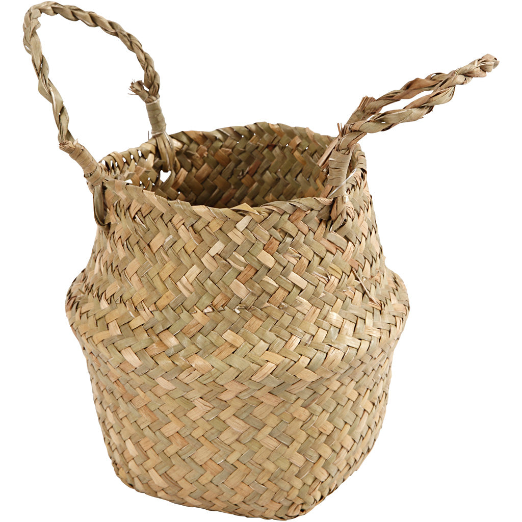Seagrass basket, H: 7/15 cm, dia. 16 cm, 1 pc [HOB-50303]