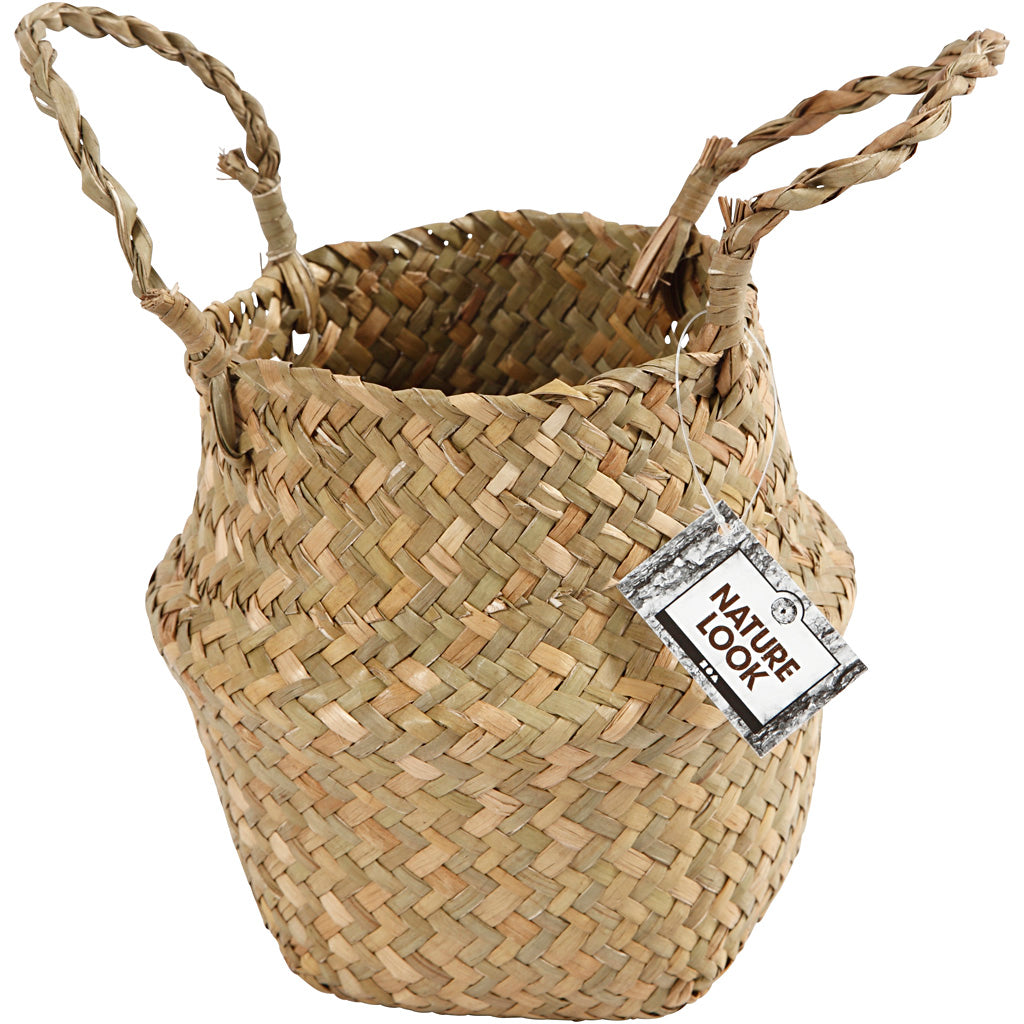 Seagrass basket, H: 7/15 cm, dia. 16 cm, 1 pc [HOB-50303]