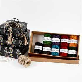 Natural Hemp, thickness 1-2 mm, assorted colours, 10x30 m/ 1 pack [HOB-50315]