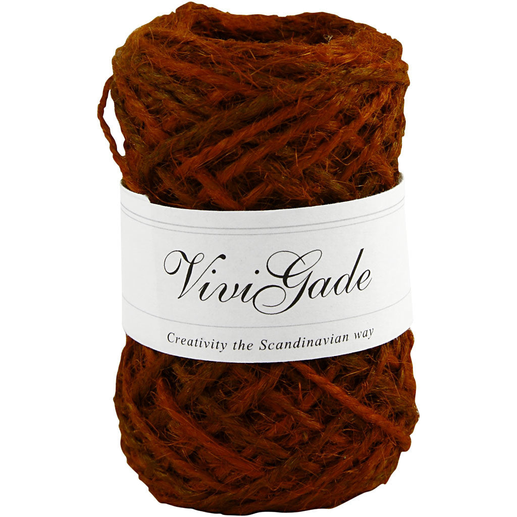 Natural Hemp, thickness 1-2 mm, red, 30 m/ 1 roll [HOB-503227]