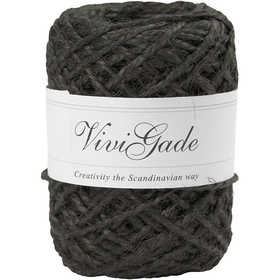 Natural Hemp, thickness 1-2 mm, black, 30 m/ 1 roll [HOB-503243]