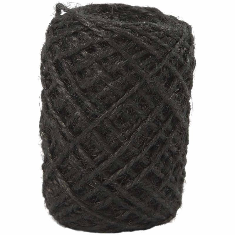 Natural Hemp, thickness 1-2 mm, black, 30 m/ 1 roll [HOB-503243]