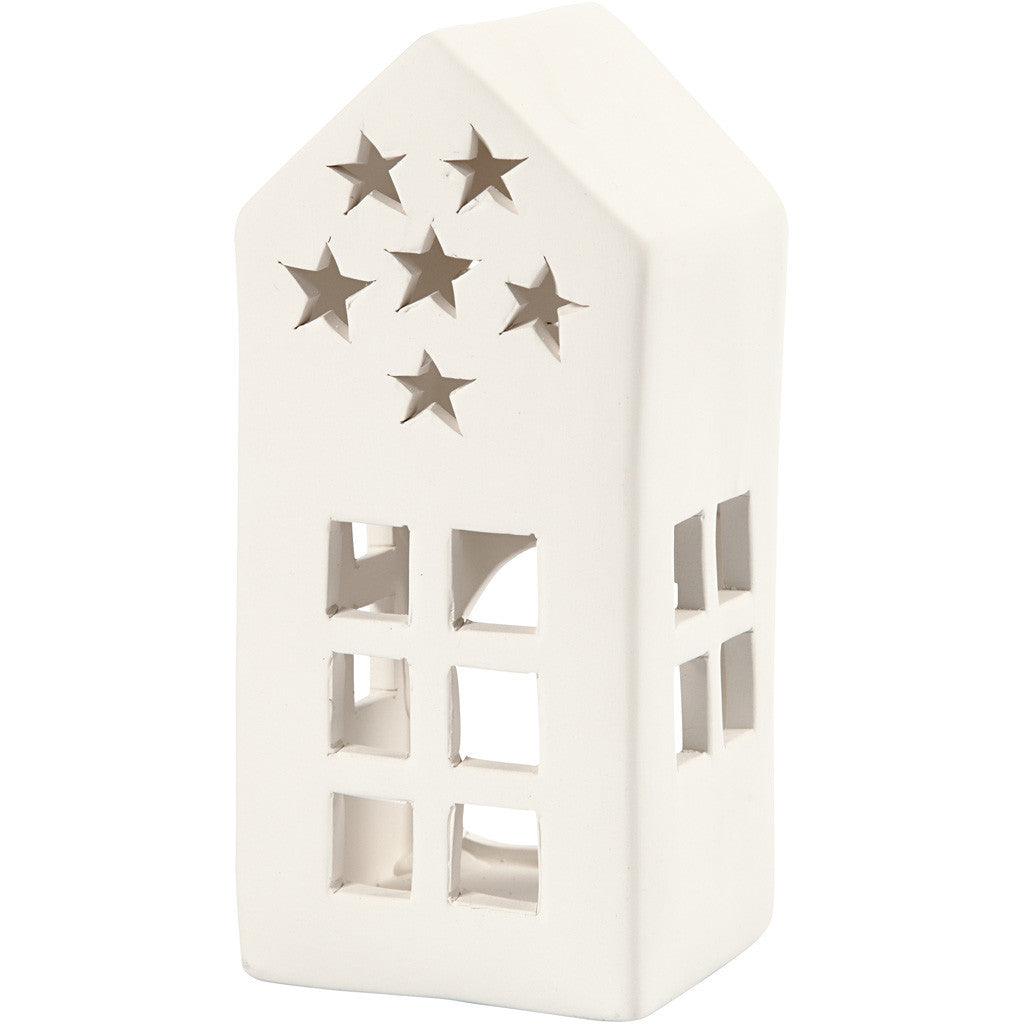 Tea Light Candle Holder, H: 16 cm, size 7x7 cm, white, 8 pc/ 1 pack [HOB-50497]