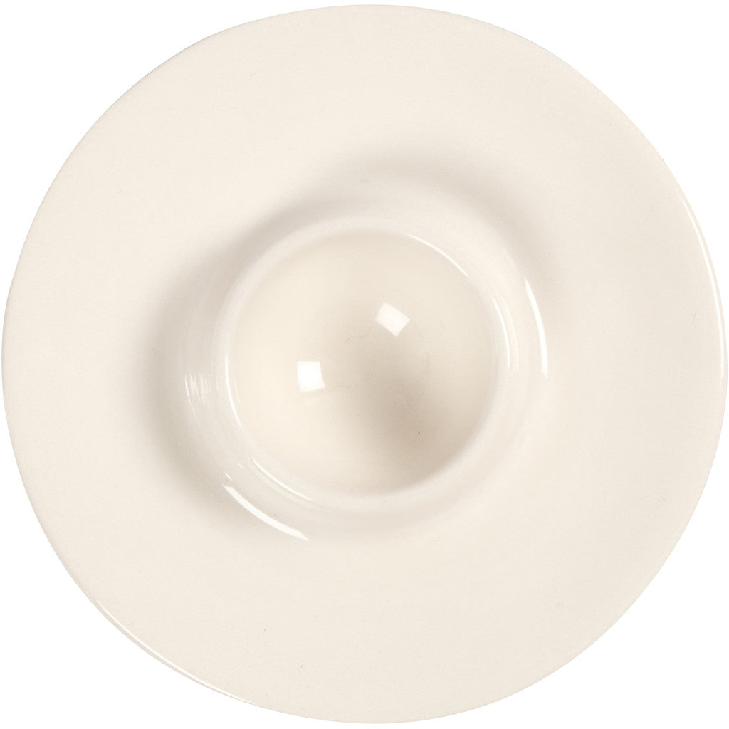 Ceramic Egg Cup, dia. 10,3 cm, hole size 3,9 cm, white, 12 pc/ 1 pack [HOB-50549]