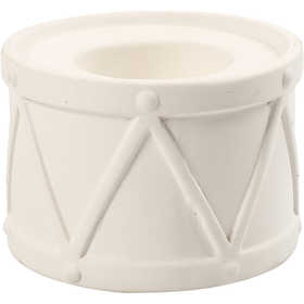 Candle Light Holder, H: 6,6 cm, dia. 9,3 cm, hole size 2,2+4 cm, white, 2 pc/ 1 pack [HOB-50575]