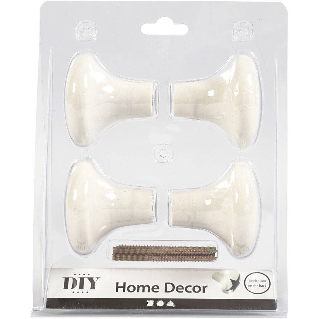 Hook, H: 5,1 cm, dia. 5,4 cm, white, 4 pc/ 1 pack [HOB-506960]