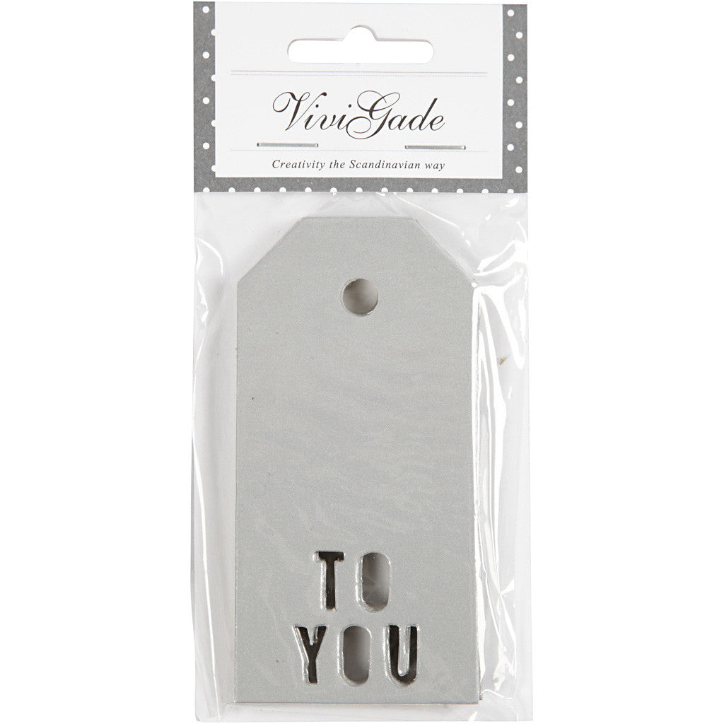 Manila Tags, TO YOU, size 5x10 cm, 300 g, silver, 15 pc/ 1 pack [HOB-50987]