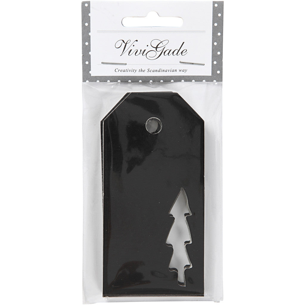 Manila Tags, size 5x10 cm, 300 g, black, 15 pc/ 1 pack [HOB-50994]