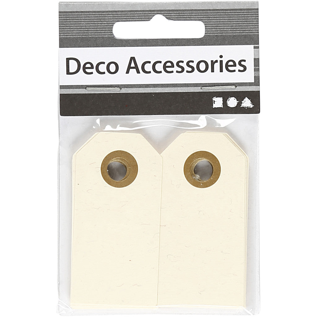 Manila Tags, size 3x6 cm, 250 g, cream, 30 pc/ 1 pack [HOB-510030]
