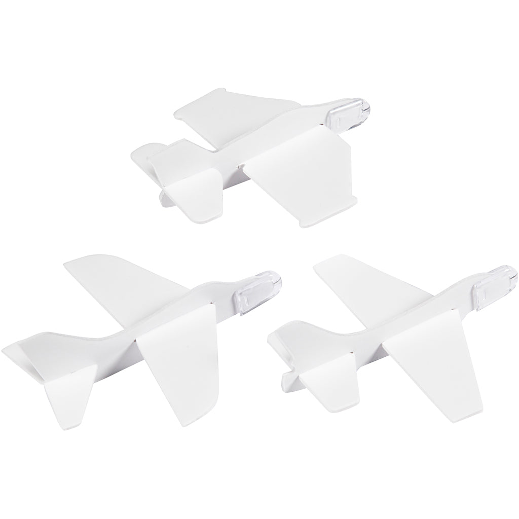 Airplanes, L: 11,5-12,5 cm, W: 11-12 cm, white, 3 pc/ 1 pack [HOB-51233]