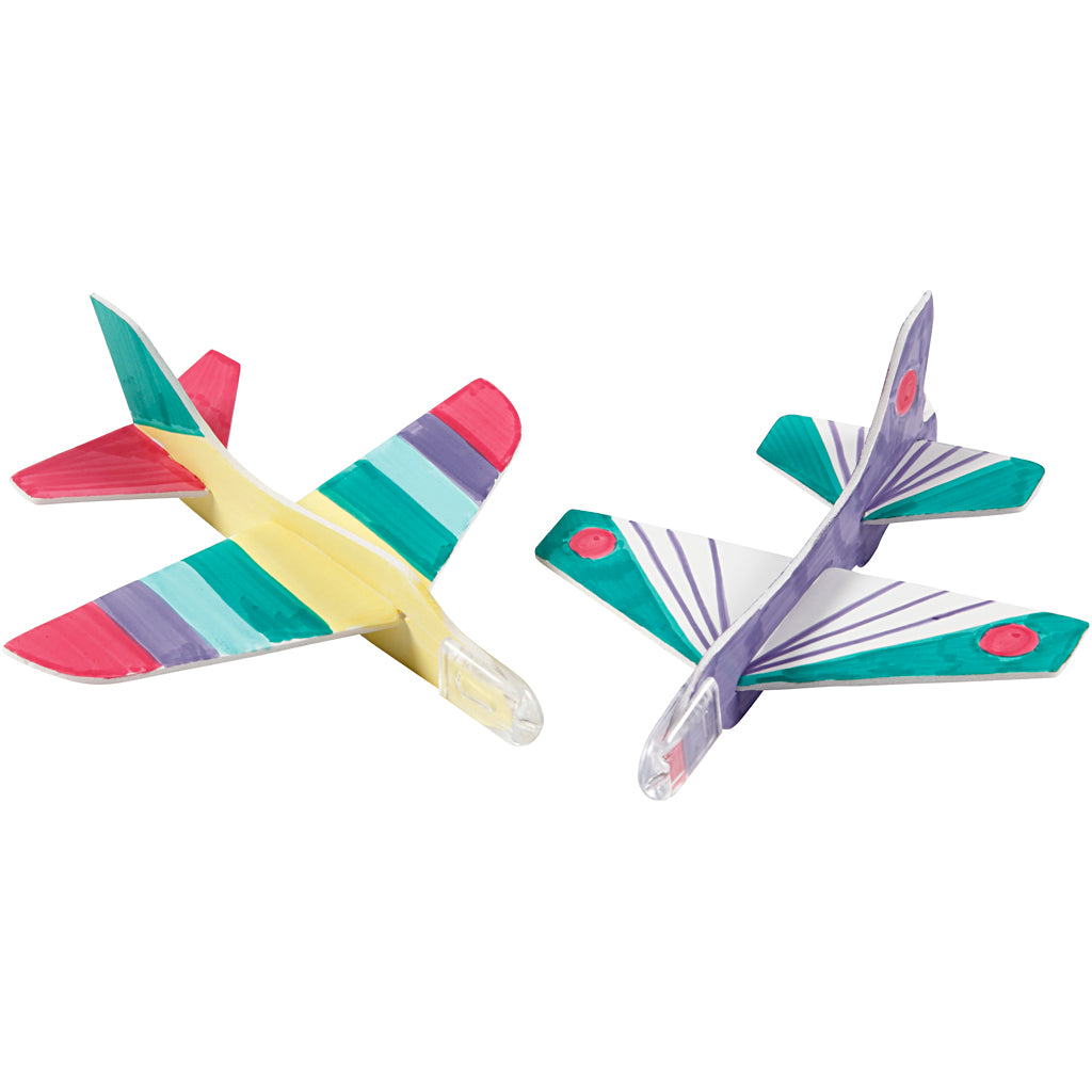 Airplanes, L: 11,5-12,5 cm, W: 11-12 cm, white, 3 pc/ 1 pack [HOB-51233]