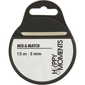 Satin Ribbon, W: 3 mm, off-white, 15 m/ 1 roll [HOB-513661]