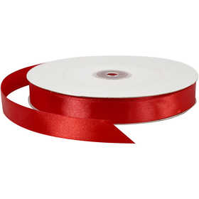 Satin Ribbon, W: 20 mm, red, 100 m/ 1 roll [HOB-51372]