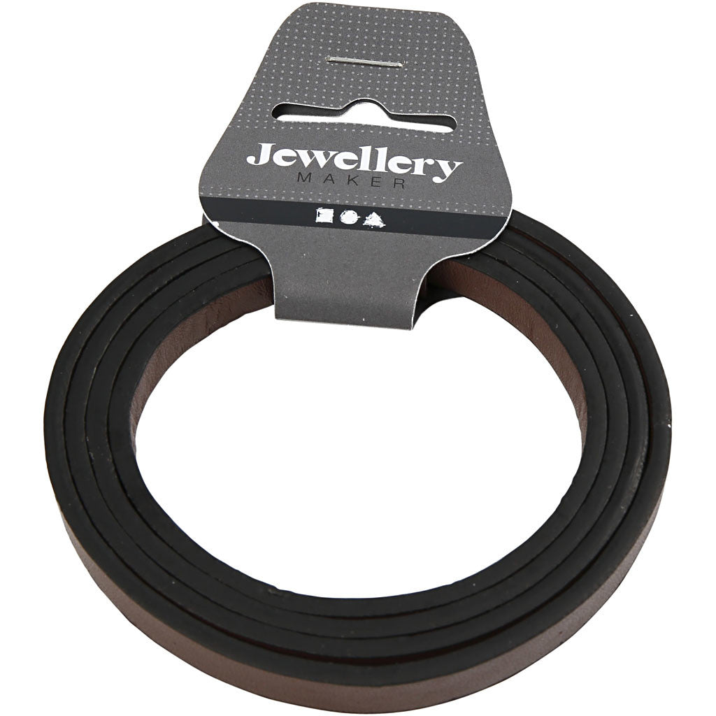 Faux Leather Belt, W: 10 mm, thickness 3 mm, brown, 1 m/ 1 pack [HOB-51491]