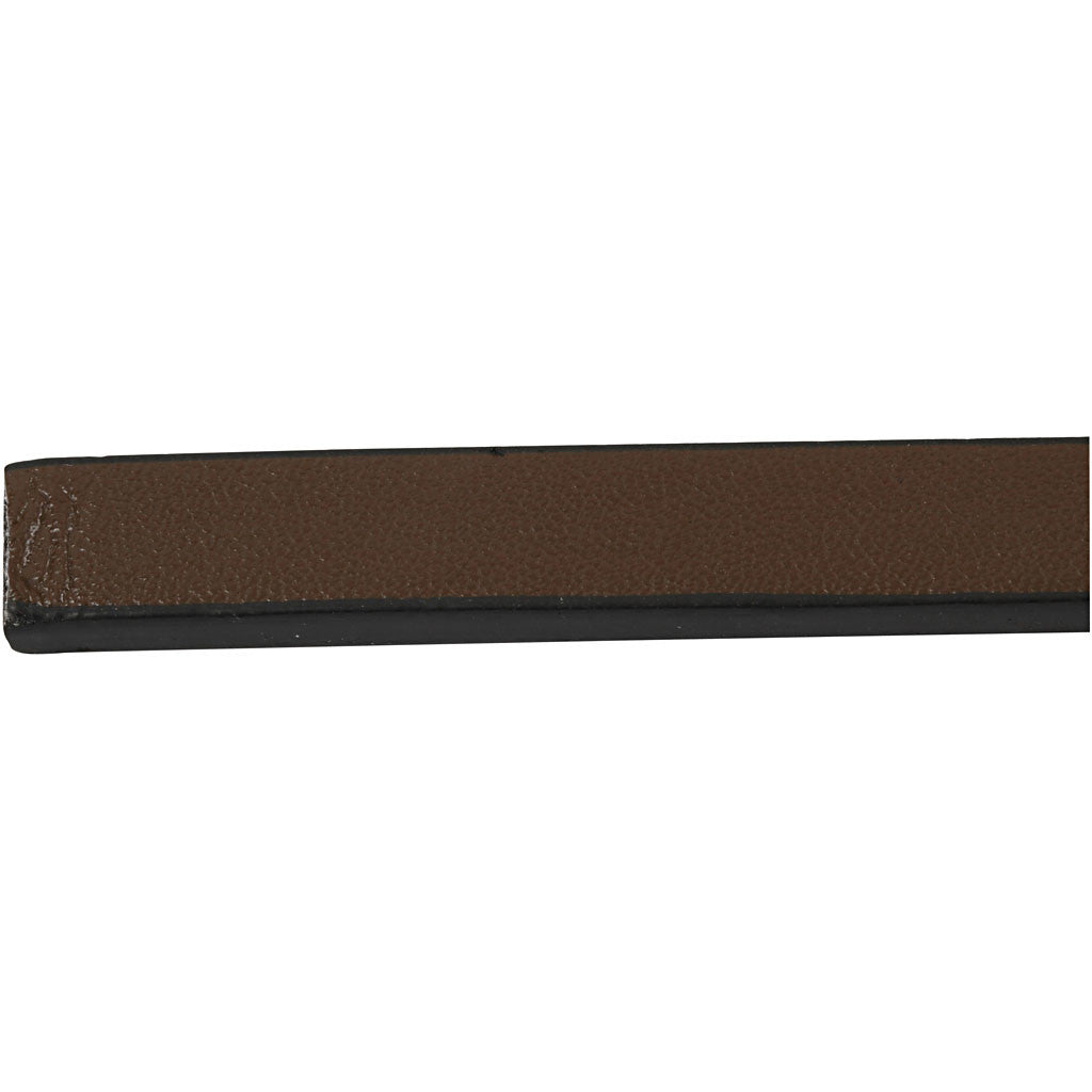 Faux Leather Belt, W: 10 mm, thickness 3 mm, brown, 1 m/ 1 pack [HOB-51491]