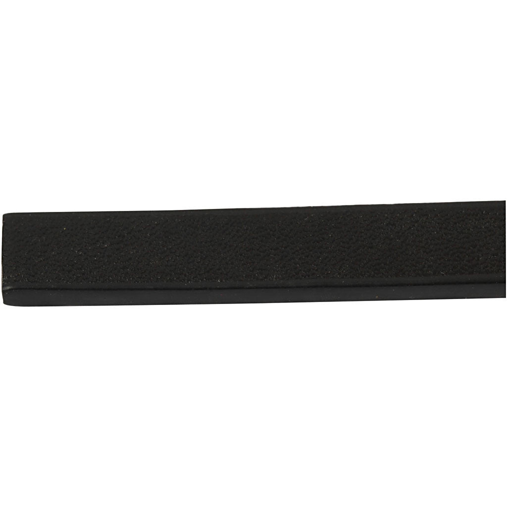 Faux Leather Belt, W: 10 mm, thickness 3 mm, black, 1 m/ 1 pack [HOB-51493]