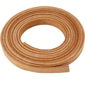 Leather Band, W: 10 mm, thickness 3 mm, natural, 2 m/ 1 pack [HOB-51502]