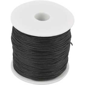 Cotton Cord, thickness 1 mm, black, 100 m/ 1 pack [HOB-51511]