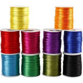 Satin Cord, thickness 2 mm, bold colours, 10x50 m/ 1 pack [HOB-51551]