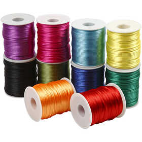 Satin Cord, thickness 2 mm, bold colours, 10x50 m/ 1 pack [HOB-51551]