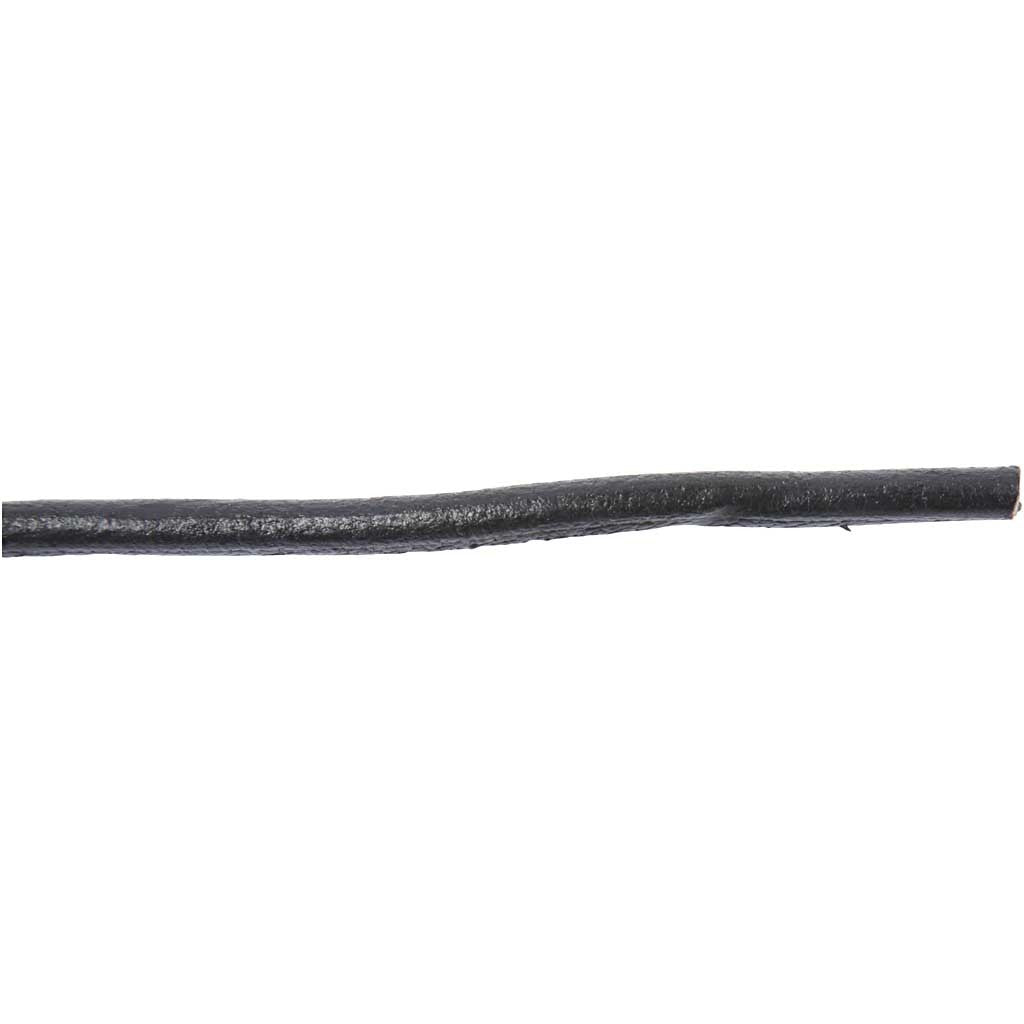 Leather Cord, thickness 4 mm, black, 5 m/ 1 roll [HOB-51566]