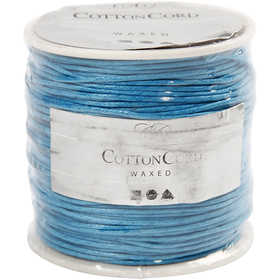 Cotton Cord, thickness 1 mm, turquoise, 40 m/ 1 roll [HOB-51572]