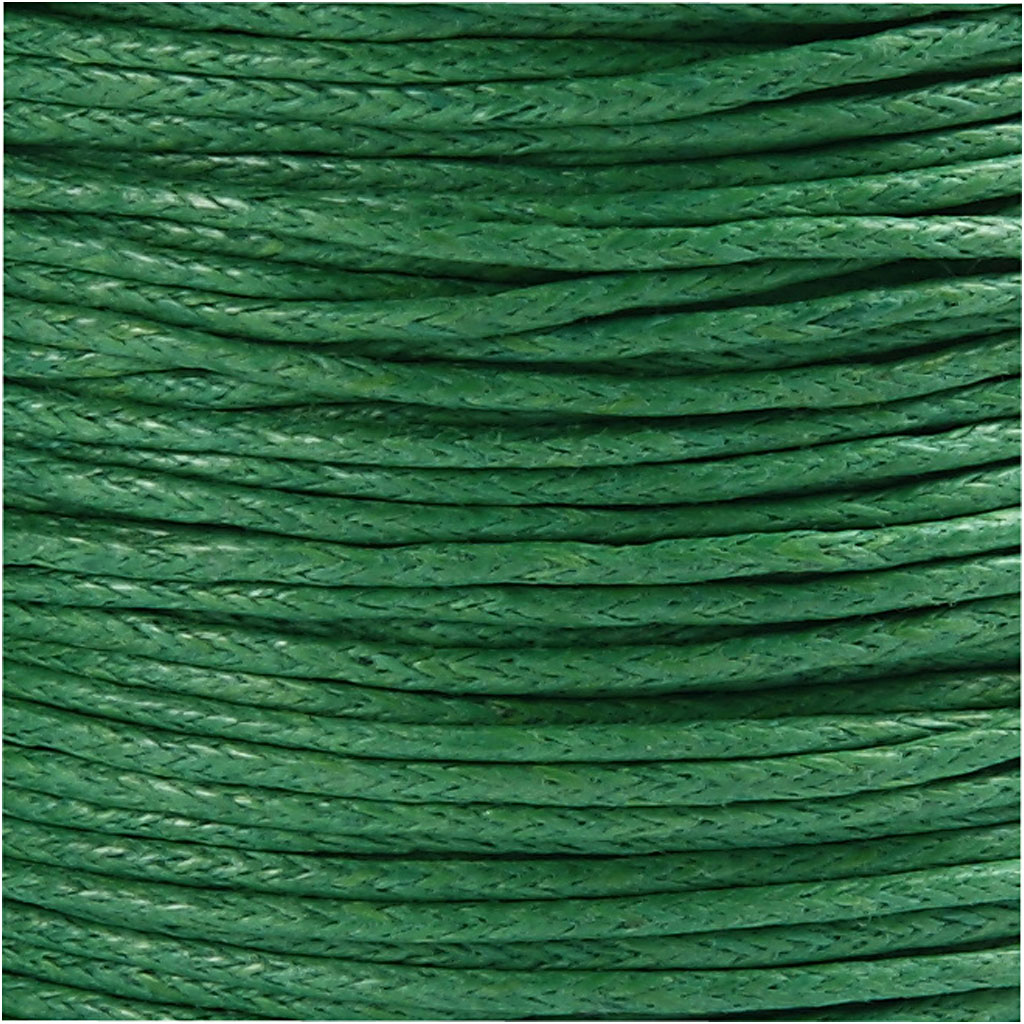Cotton Cord, thickness 1 mm, green, 40 m/ 1 roll [HOB-51573]