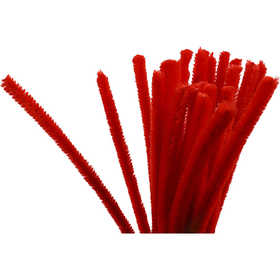 Chenille, L: 30 cm, thickness 9 mm, red, 25 pc/ 1 pack [HOB-51603]