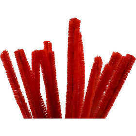Chenille, L: 30 cm, thickness 15 mm, red, 15 pc/ 1 pack [HOB-51623]