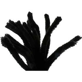 Chenille, L: 30 cm, thickness 15 mm, black, 15 pc/ 1 pack [HOB-51628]