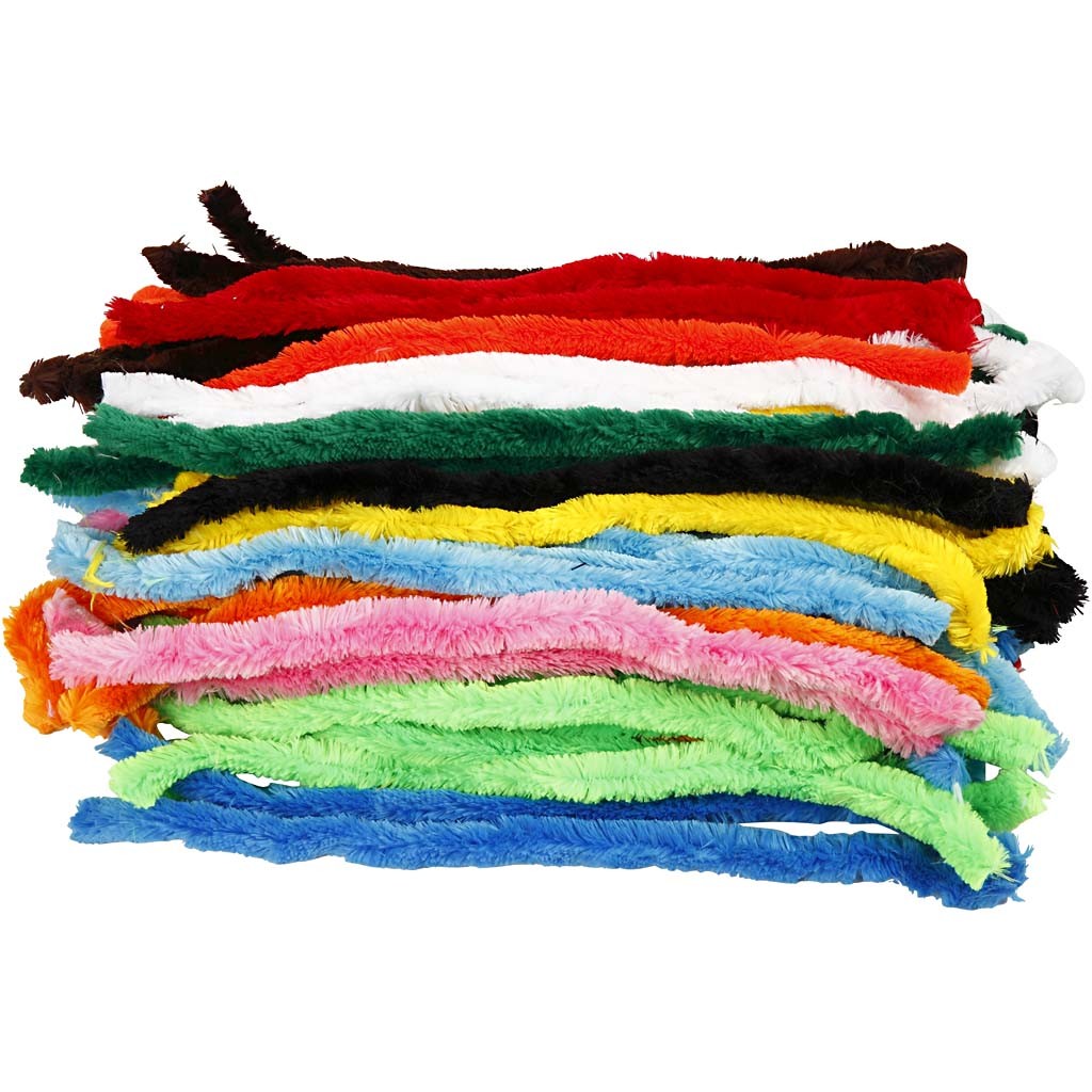 Chenille, big, L: 45 cm, thickness 25 mm, assorted colours, 60 asstd./ 1 pack [HOB-51643]