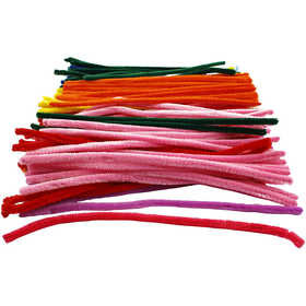 Chenille, L: 30 cm, thickness 9 mm, assorted colours, 200 asstd./ 1 pack [HOB-51644]