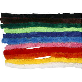 Chenille, L: 30 cm, thickness 15 mm, assorted colours, 200 asstd./ 1 pack [HOB-51646]
